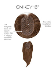 16" On Key | Human Hair Topper with Lace Front (Mono Top)