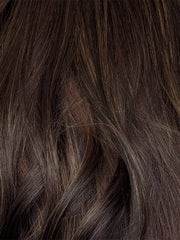SPICED MOCHA R | A dark-brown base with perfectly placed warm-medium brown and medium reddish-brown highlights. The root tone adds a natural shadowed effect.