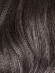 MUSHROOM-GREY-R | Dark brown incorporates light brown and silvery grey tones with shadow roots for a stylish finish.