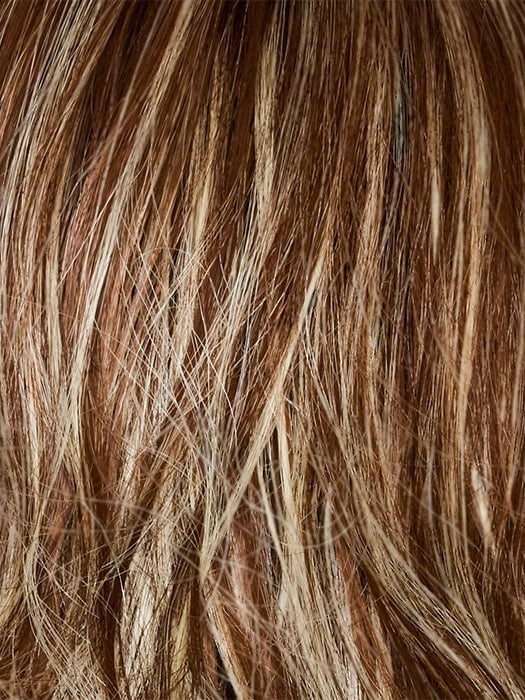 SNOWY-UMBER-R | Medium Ginger Brown base with White Blond highlights
