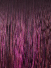 PLUMBERRY-JAM-LR | Medium Plum with Dark roots with mix of Red/Fuschia With Long Dark Roots