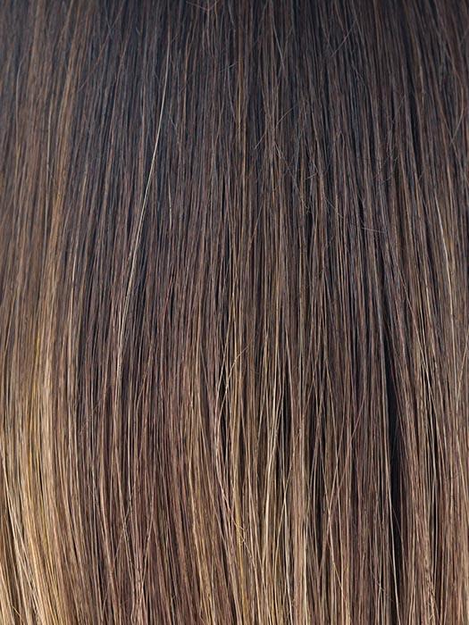 MARBLE-BROWN-R | Medium Brown and Light Honey Brown blend and Dark Roots
