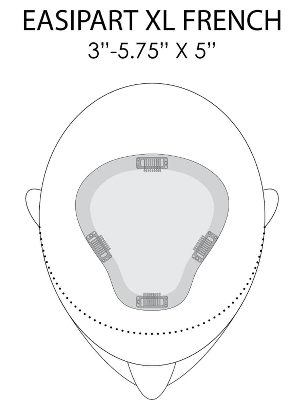 easiPart French XL 8" | Remy Human Hair Topper (HT)