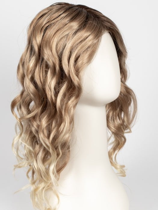 27T613S8 SHADED SUN | Medium Natural Red-Gold Blonde & Pale Natural Gold Blonde Blend and Tipped, Shaded with Medium Brown