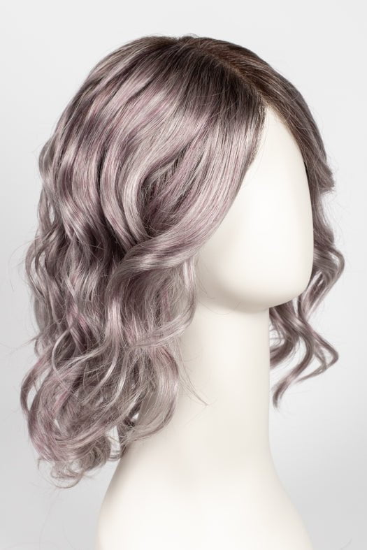 FS38/PLS8 FLURRY | Dark Natural Gold Brown with 35% Grey with Bold Plum Highlights. Shaded with Medium Brown