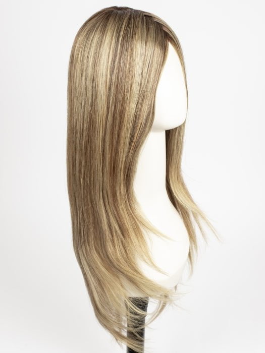 24BT18S8 SHADED MOCHA | Medium Natural Ash Blonde & Light Natural Gold Blonde Blend, Shaded with Medium Brown