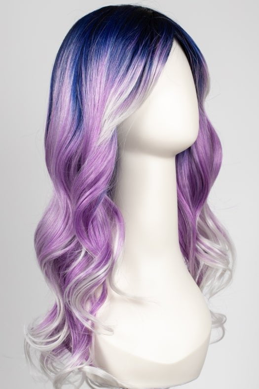 Arctic Melt | Color melt featuring cobalt blue, lavender and silver with a dark rooted base and graduating lighter towards the ends.