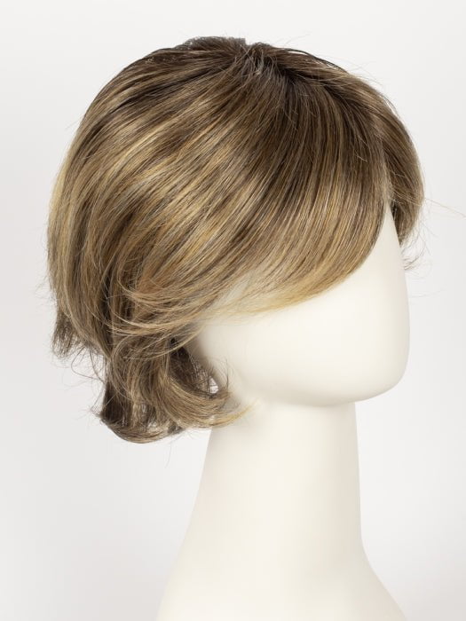 BERNSTEIN ROOTED | Light Brown base with subtle Light Honey Blonde and Light Butterscotch Blonde highlights and Dark Roots