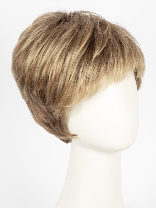 LIGHT-BERNSTEIN-ROOTED 8.20.27 | Light Auburn, Light Honey Blonde, and Light Reddish Brown blend and Dark Roots