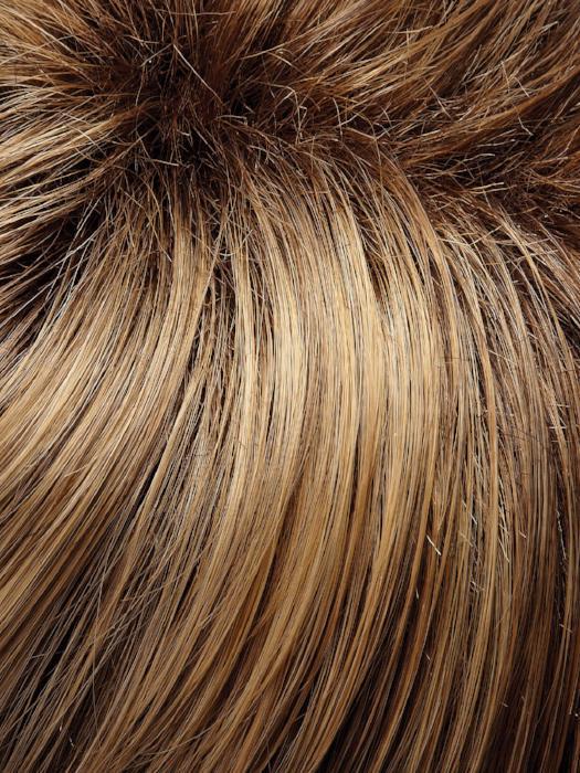 24BT18S8 SHADED MOCHA | Medium Natural Ash Blonde & Light Natural Gold Blonde Blend, Shaded with Medium Brown