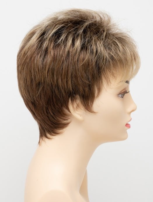 GOLDEN NUTMEG | Medium Brown roots with overall Warm Cinnamon base and Golden Blonde highlights