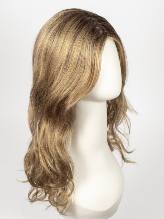 24BT18S8 SHADED MOCHA | Medium Natural Ash Blonde & Light Natural Gold Blonde Blend, Shaded with Medium Brown