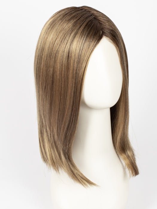 24BT18S8 SHADED MOCHA | Medium Natural Ash Blonde & Light Natural Gold Blonde Blend, Shaded with Medium Brown
