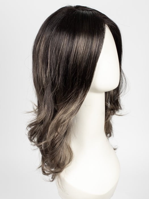 S2-103/18RO MIDNIGHT | Black/Brown Blend roots to midlength, Platinum Blonde& Dark Natural Ash Blonde blend midlength to ends