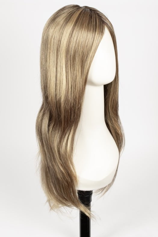 24BT18S8 SHADED MOCHA | Medium Natural Ash Blonde & Light Natural Gold Blonde Blend, Shaded with Medium Brown