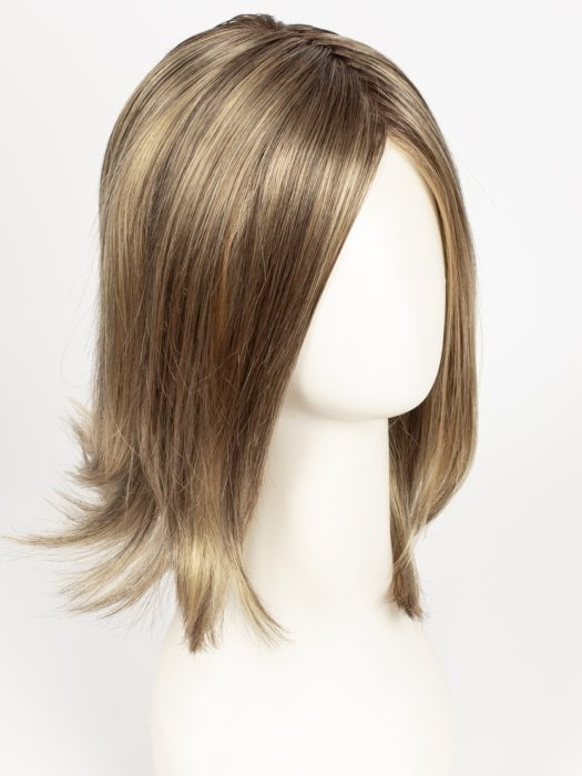 24BT18S8 SHADED MOCHA | Medium Natural Ash Blonde & Light Natural Gold Blonde Blend, Shaded with Medium Brown