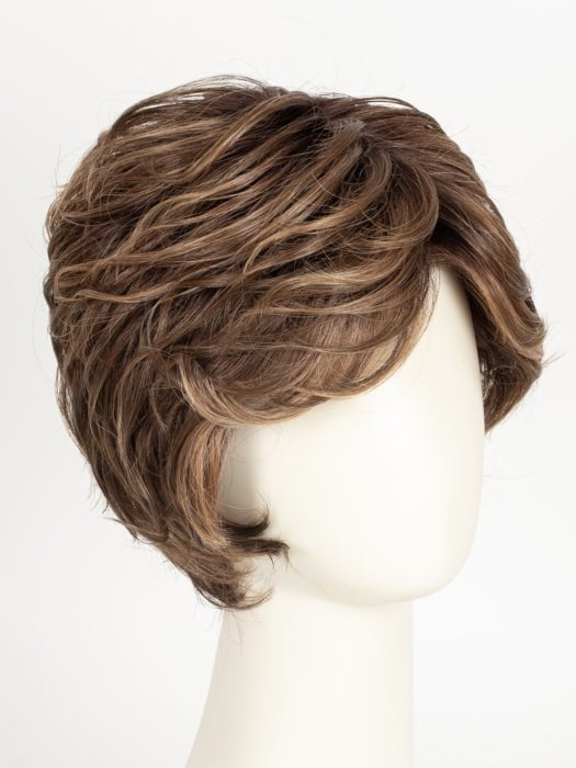 MOCCA ROOTED 830.9.27 | Medium Brown, Light Auburn and Medium Warm Brown with Dark Strawberry Blonde Blend and Shaded Roots