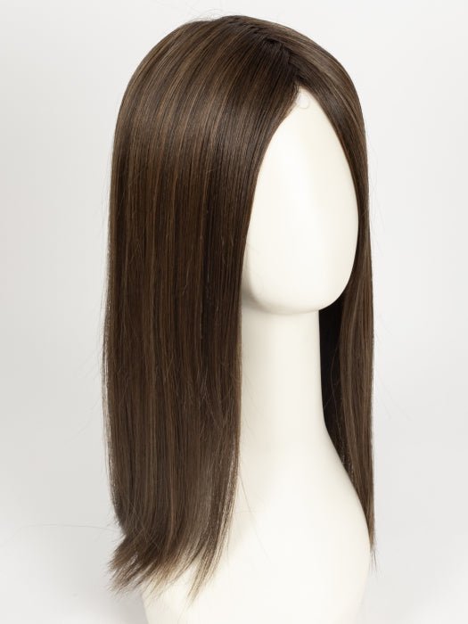 CHOCOLATE ROOTED 830.27.6 | Medium and Dark Brown with Light Auburn and Dark Strawberry Blonde Blend with Shaded Roots