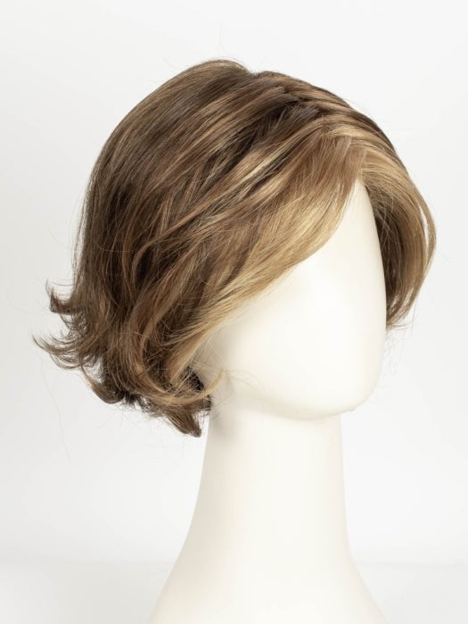 TOBACCO LIGHTED | Medium Brown Blended with Light Auburn, Dark Strawberry Blonde Blend with Light Golden Blonde Highlights throughout and concentrated in the front 