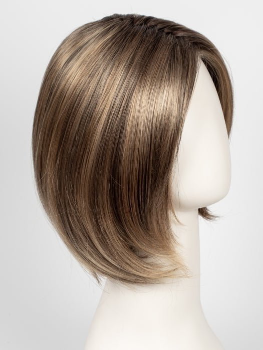 24BT18S8 SHADED MOCHA | Medium Natural Ash Blonde & Light Natural Gold Blonde Blend, Shaded with Medium Brown