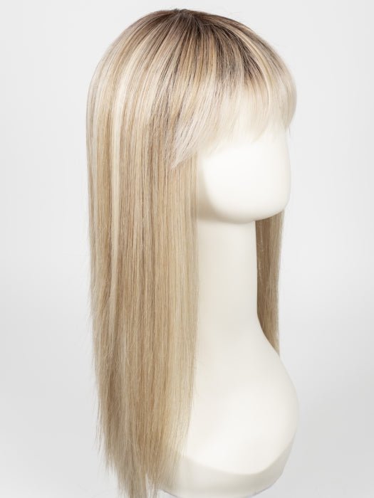 PEARL-BLONDE-ROOTED  | Pearl Platinum, Dark Ash Blonde, and Medium Honey Blonde with a Darker Root