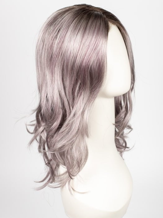 FS38/PLS8 FLURRY | Dark Natural Gold Brown with 35% Grey with Bold Plum Highlights. Shaded with Medium Brown
