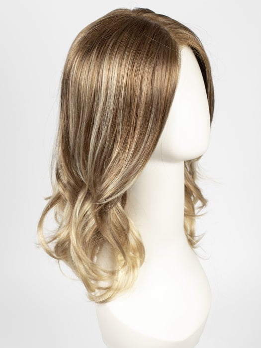 S14-26/88RO SUNSHINE | Medium Natural-Ash Blonde & Medium Red-Gold Blonde Blend roots to midlength, Light Natural Gold Blonde Blend midlength to ends