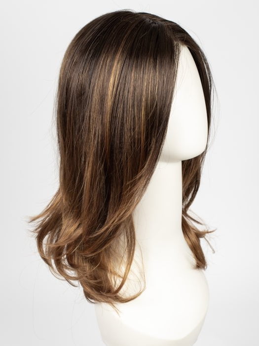 S6-30A27RO AUTUMN | Brown roots to midlength, Medium Natural Red & Medium Red-Gold Blonde Blend midlength to ends