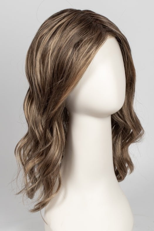 24BT18S8 SHADED MOCHA | Medium Natural Ash Blonde & Light Natural Gold Blonde Blend, Shaded with Medium Brown