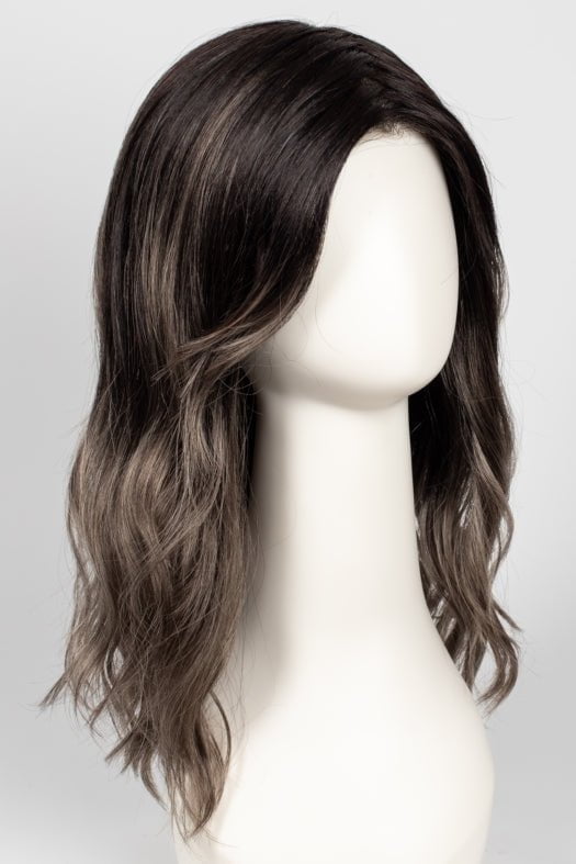 S2-103/18RO MIDNIGHT | Black/Brown Blend roots to midlength, Platinum Blonde& Dark Natural Ash Blonde blend midlength to ends