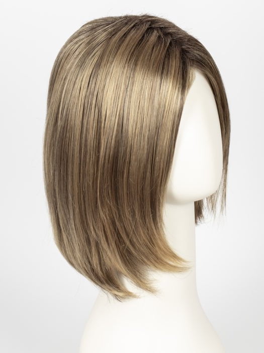 24BT18S8 SHADED MOCHA | Medium Natural Ash Blonde & Light Natural Gold Blonde Blend, Shaded with Medium Brown
