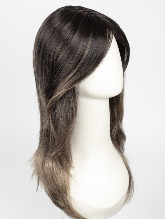 S2-103/18RO MIDNIGHT | Black/Brown Blend roots to midlength, Platinum Blonde& Dark Natural Ash Blonde blend midlength to ends