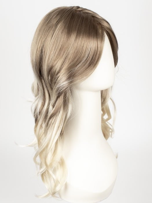 S18-60/102RO SOLSTICE | Dark Natural Ash Blonde roots to midlength, pure white with Pale Platinum Blonde midlength to ends