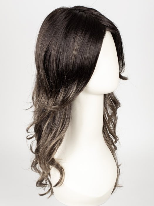 S2-103/18RO MIDNIGHT | Black/Brown Blend roots to midlength, Platinum Blonde& Dark Natural Ash Blonde blend midlength to ends