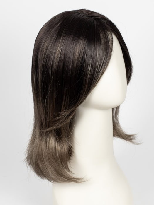 S2-103/18RO MIDNIGHT | Black/Brown Blend roots to midlength, Platinum Blonde& Dark Natural Ash Blonde blend midlength to ends