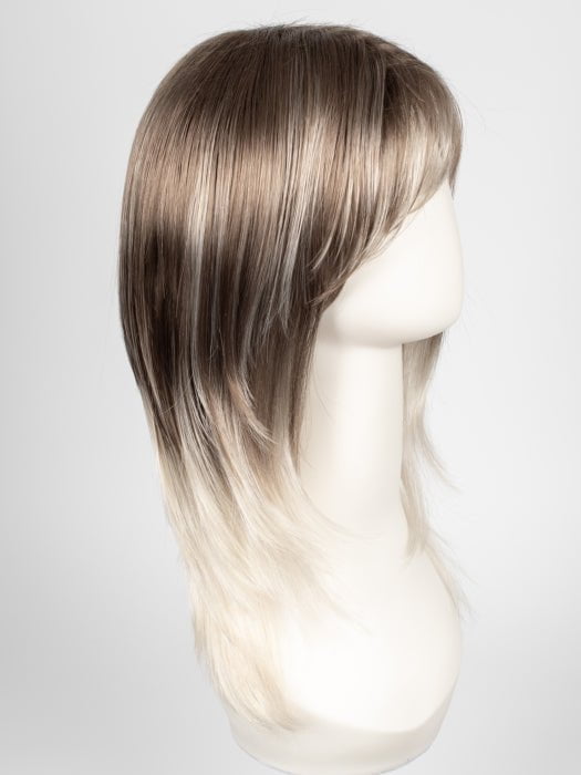 S18-60/102RO SOLSTICE | Dark Natural Ash Blonde roots to midlength, pure white with Pale Platinum Blonde midlength to ends