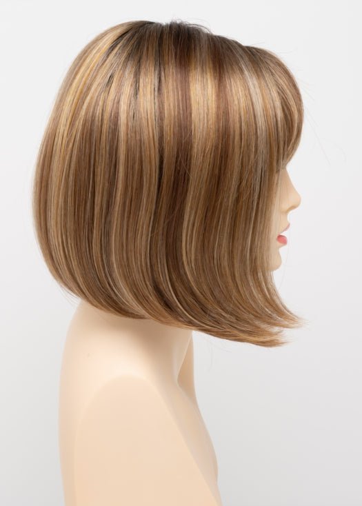 GOLDEN NUTMEG | Medium Brown roots with overall Warm Cinnamon base and Golden Blonde highlights