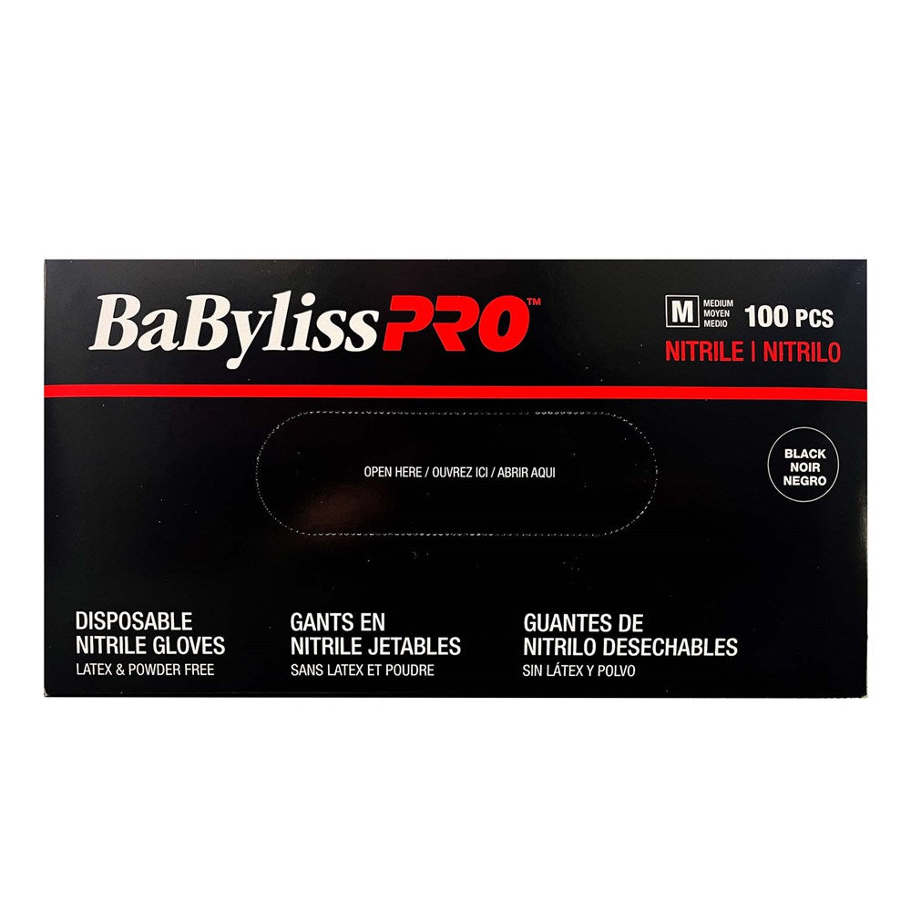 BABYLISS PRO 100pcs Nitrile Gloves Black - Aone Beauty Supply Online Store