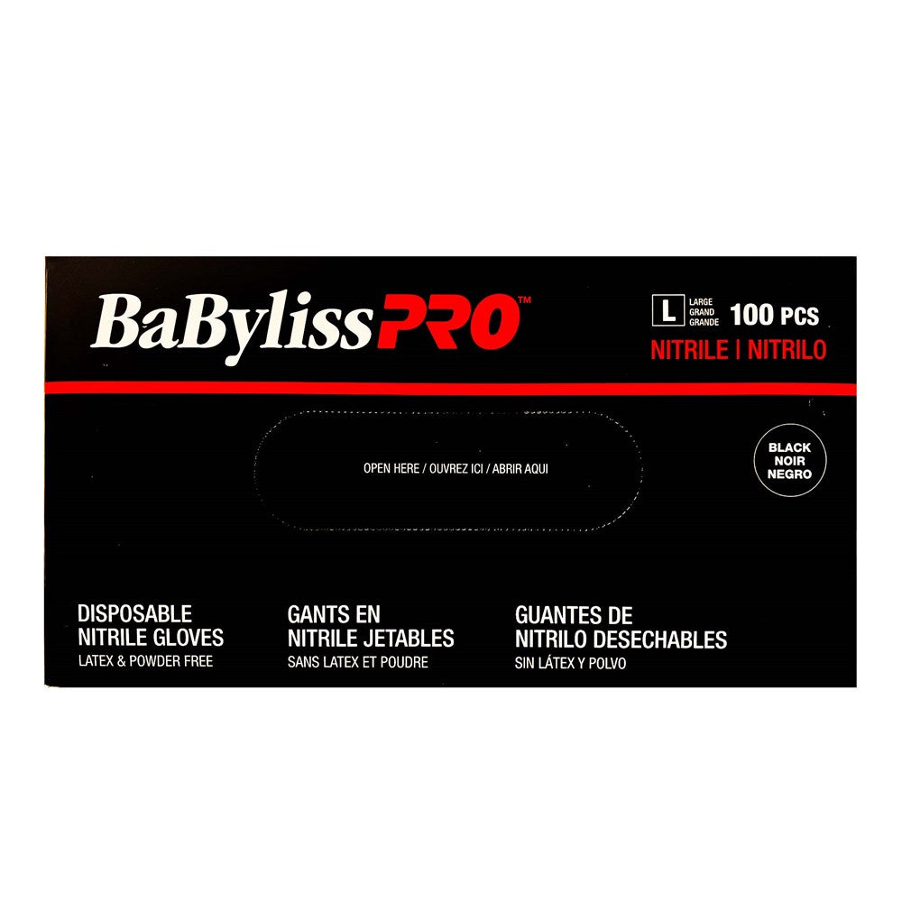 BABYLISS PRO 100pcs Nitrile Gloves Black - Aone Beauty Supply Online Store