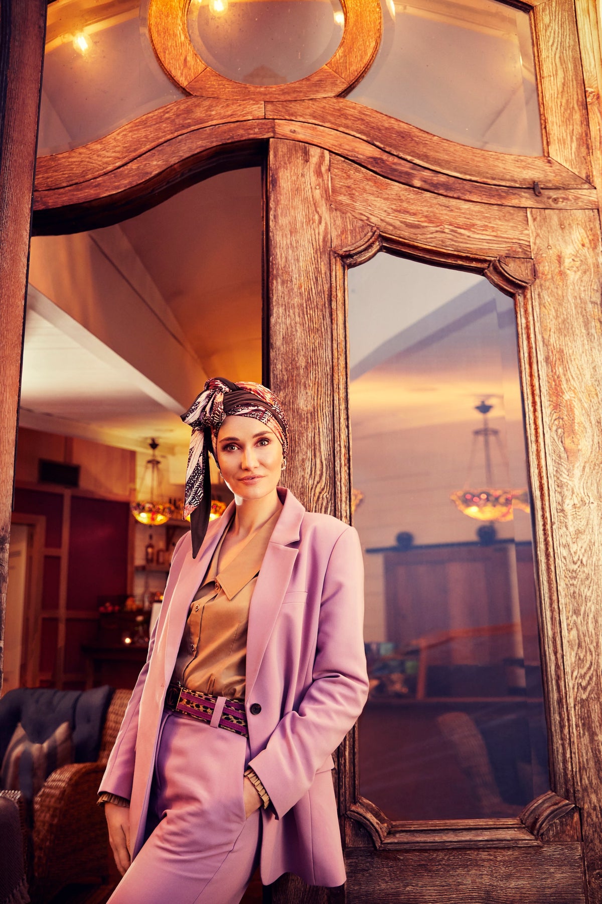 Belisa Printed Turban With Ribbons - 1532