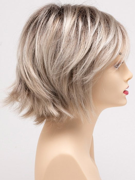 SILKY-BEIGE | Light Platinum Blonde with Dark Brown Roots 