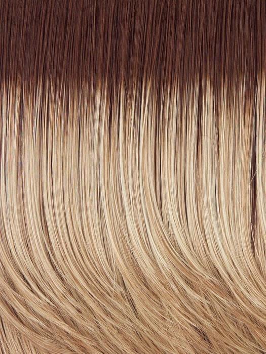 SS14/88 GOLDEN WHEAT ROOTED | Medium Blonde streaked with Pale Gold Blonde highlights and Medium Brown roots