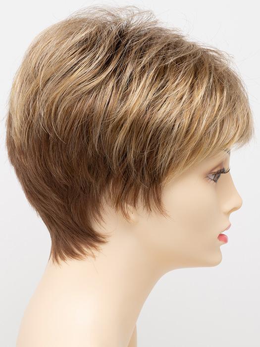 GOLDEN NUTMEG | Medium Brown roots with overall Warm Cinnamon base and Golden Blonde highlights