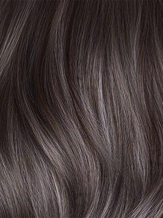 MUSHROOM-GREY-R | Dark brown incorporates light brown and silvery grey tones with shadow roots for a stylish finish.