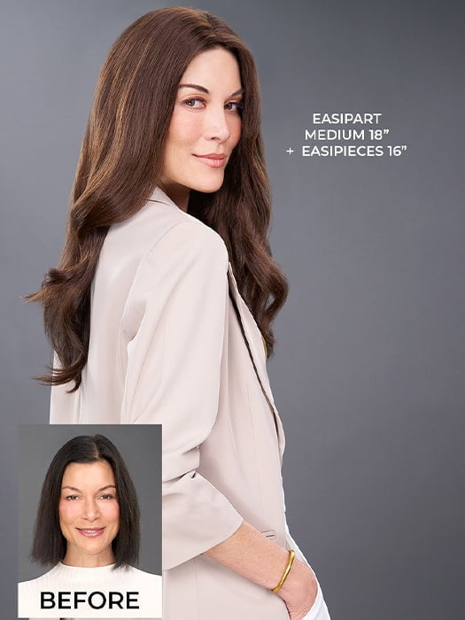 easiPart Medium 18" | Remy Human Hair Topper (Mono Top)