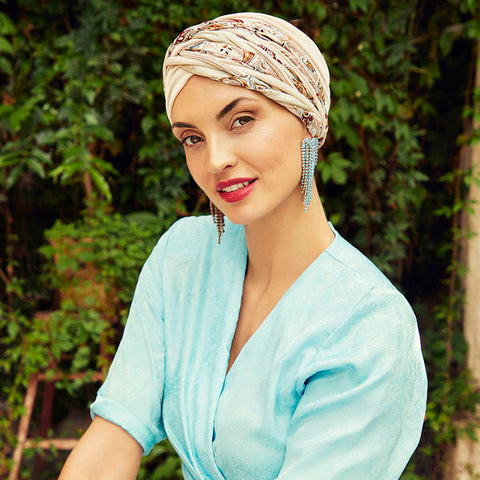 Scarlett Boho Turban Set - Chalk & Rose Paisley